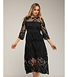 Черна дантелена миди рокля-1 снимка