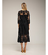 Черна дантелена миди рокля-2 снимка