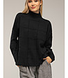 Дамски овърсайз пуловер в черен цвят-2 снимка