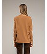 Дамски бежов пуловер в цвят камел-1 снимка