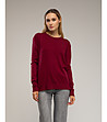 Дамски тънък пуловер в цвят бордо-0 снимка