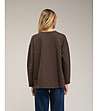 Кафява овърсайз дамска памучна блуза-1 снимка