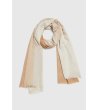 Дамски двуцветен шал в бежови нюанси-0 снимка