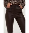 Кафяв дамски слим панталон-2 снимка