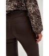 Кафяв дамски слим панталон-4 снимка