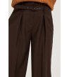 Дамски панталон в кафяво с колан-3 снимка