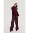 Дамски панталон в бургунд с колан-0 снимка