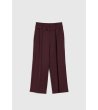 Дамски панталон в бургунд с колан-2 снимка