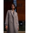 Дълго сиво дамско палто-3 снимка
