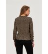 Дамска блуза в кафяво и черно-1 снимка