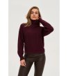 Дамски пуловер в бордо-3 снимка