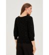 Дамски черен пуловер с пайети-1 снимка