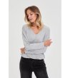 Дамски сив пуловер-4 снимка