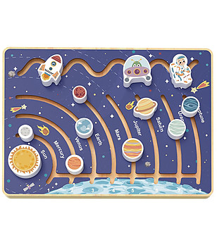 Дървен пъзел-лабиринт Космос снимка