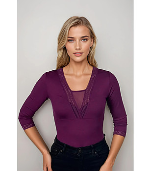 Дамска блуза в цвят слива EULALIA снимка