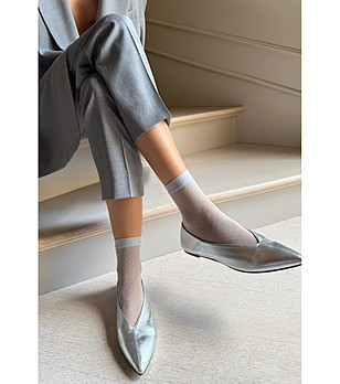 Сребристи чорапи с блестящи детайли ABRIL снимка