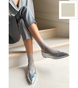 Дамски чорапи в сребрист цвят 20 DEN AMY със звезди снимка