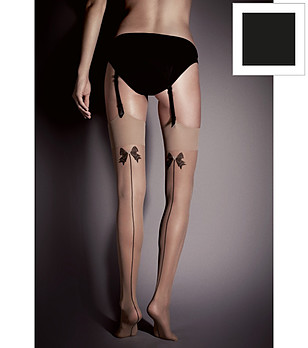 Черни чорапи 15 DEN LOLITA за жартиери снимка