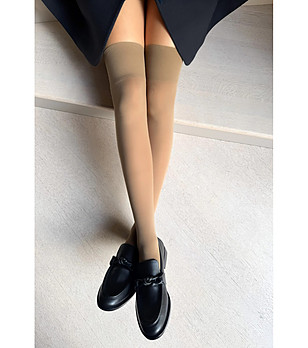 Чорапи в цвят камел 40 DEN DORA над коляното снимка