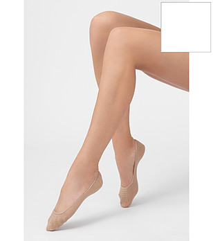 Бели дамски чорапи терлици с ромбов мотив EDITTA снимка