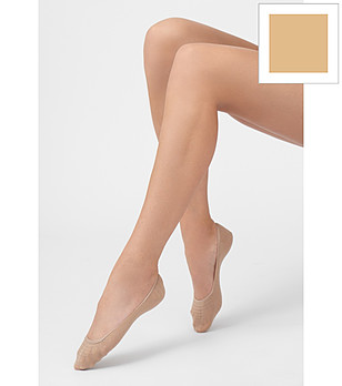 Дамски чорапи терлик EDITTA в натурален цвят с ромбов мотив снимка