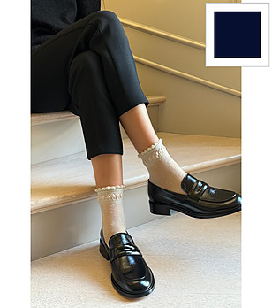 Тъмносини дамски чорапи на точки ELVIRA снимка