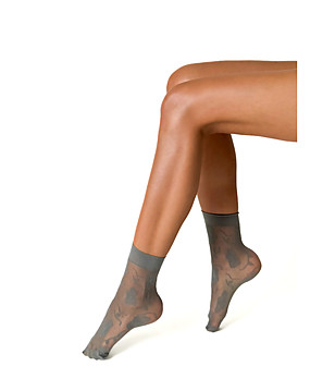 Сиви чорапи с флорален мотив FIORE снимка