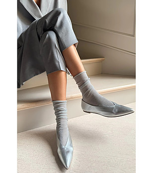 Сребристи дамски чорапи с лурекс FLAVIA снимка