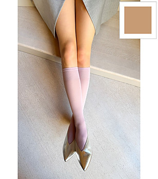 Дамски чорапи в цвят камел 40 DEN KATRIN матови снимка