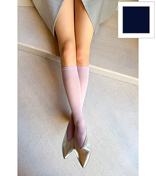 Чорапи до коляното в тъмносиньо 40 DEN KATRIN матови снимка