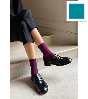 Дамски чорапи в цвят лагуна 40 DEN KATRIN матови снимка