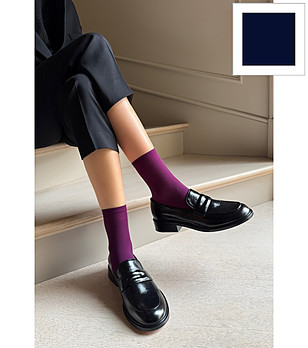 Дамски чорапи в морско синьо 40 DEN KATRIN с удобен ластик снимка