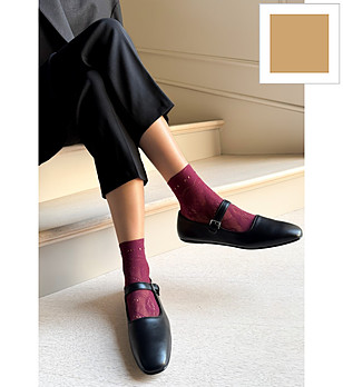 Ажурни чорапи в цвят визон MILANO снимка