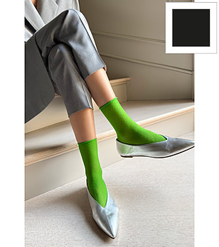 Черни чорапи NOLITA с ромбове снимка