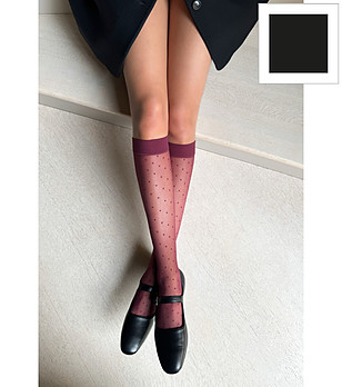 Черни дамски чорапи на точки 20 DEN PUNTINI снимка