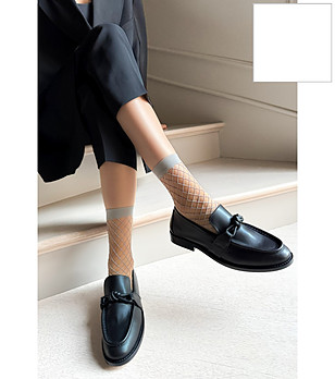 Бели дамски чорапи с едра мрежа RETE GRANDI снимка