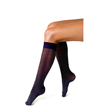 Чорапи във виолетово-сребристо 15 DEN RETINA LUREX с люрексови точки снимка