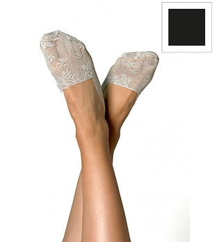 Дамски черни чорапи терлик RITA със силикон и дантела снимка