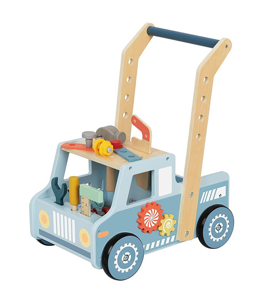 Дървена играчка за бутане Камион с инструменти снимка