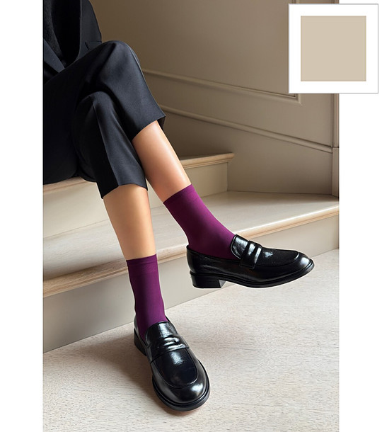 Чорапи в пясъчен цвят 40 DEN KATRIN матови снимка