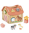 Дървена къщичка-сортер с дървени животни-0 снимка