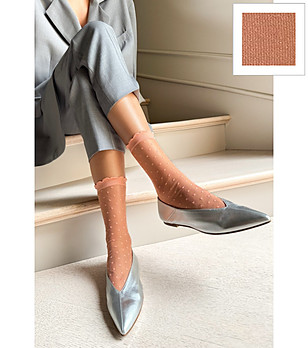 Чорапи в прасковен цвят на точки SCARLETT снимка