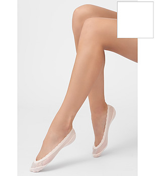 Бели дамски чорапи тип терлик SILICON LASER лазерно изрязани снимка