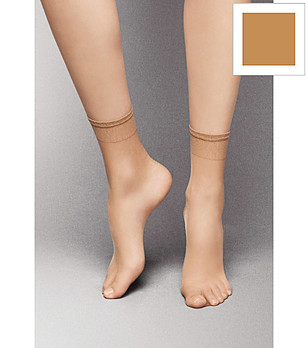 2 бр чорапи SUMMER LIGHT в какаов цвят 8 DEN с комфортен ластик снимка