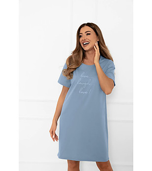 Памучна нощница в синьо Ksara снимка