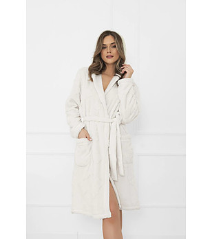 Дамски мек халат в екрю Miska с принт мечета снимка