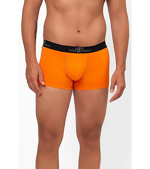 Оранжеви памучни мъжки боксерки Aleksander с широк ластик снимка