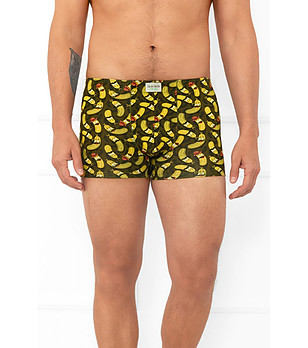 Многоцветни мъжки памучни боксерки с принт Walter снимка