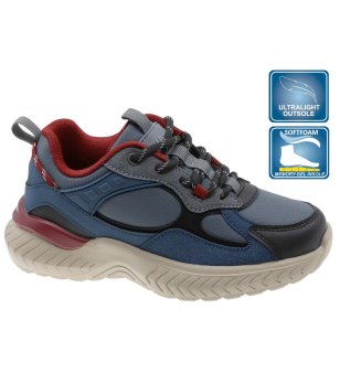 Маратонки в сиво и тъмносиньо с връзки, ултралека подметка снимка