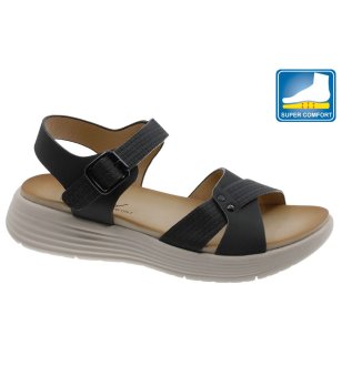 Дамски черни сандали с анатомична стелка снимка